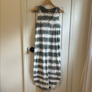 Gap Green and White Tie-Dye Dress